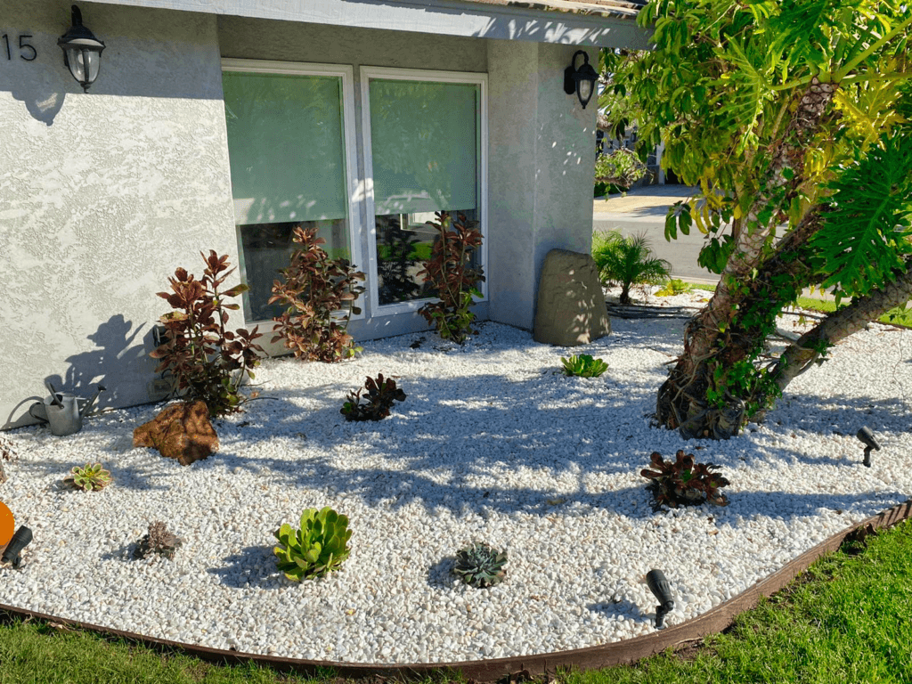 front yard rocks