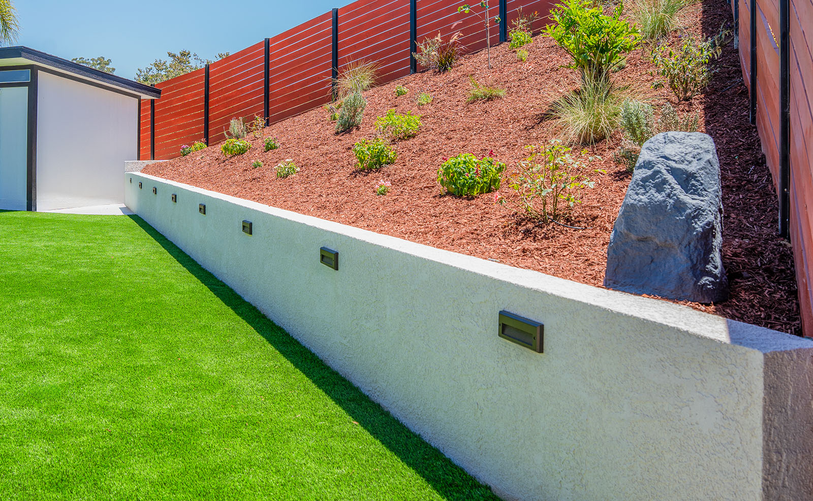 terraced yard retaining walls