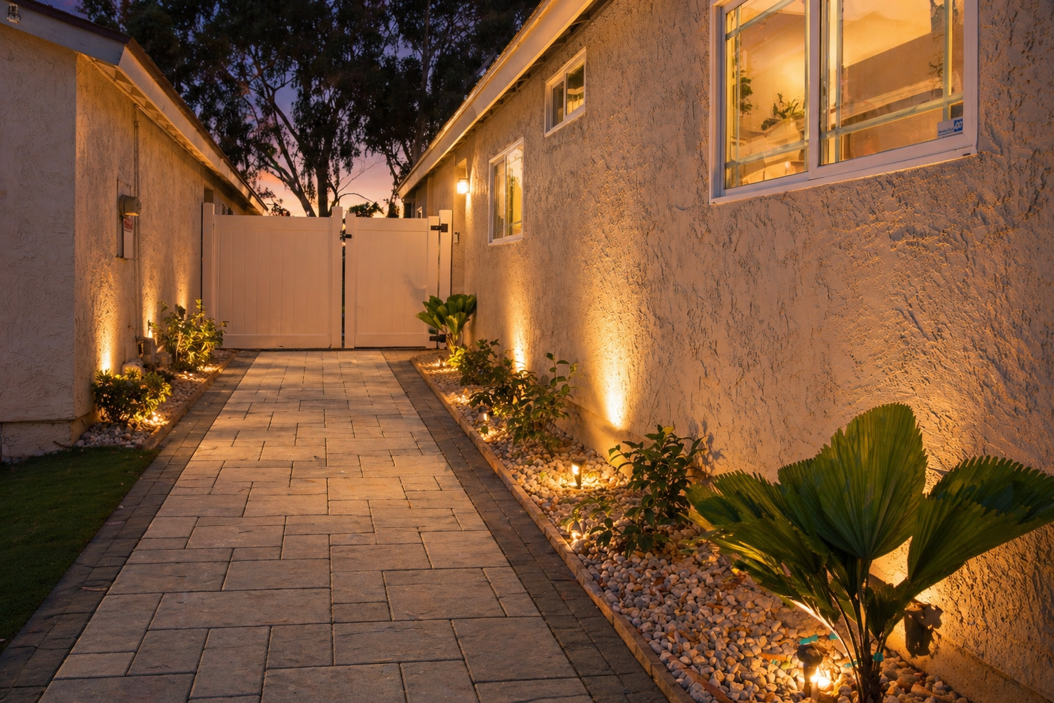 Side of the house pavers walkway